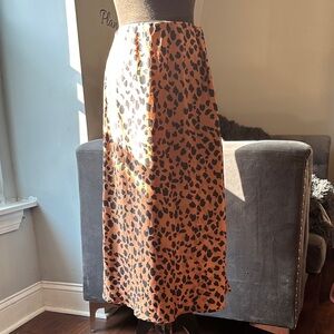 Urban Outfitters Brown Leopard Midi Skirt